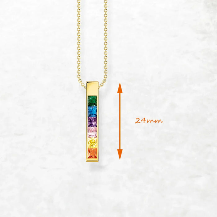 925 Sterling Silver Boho Colourful Stone Necklace Chain For Women