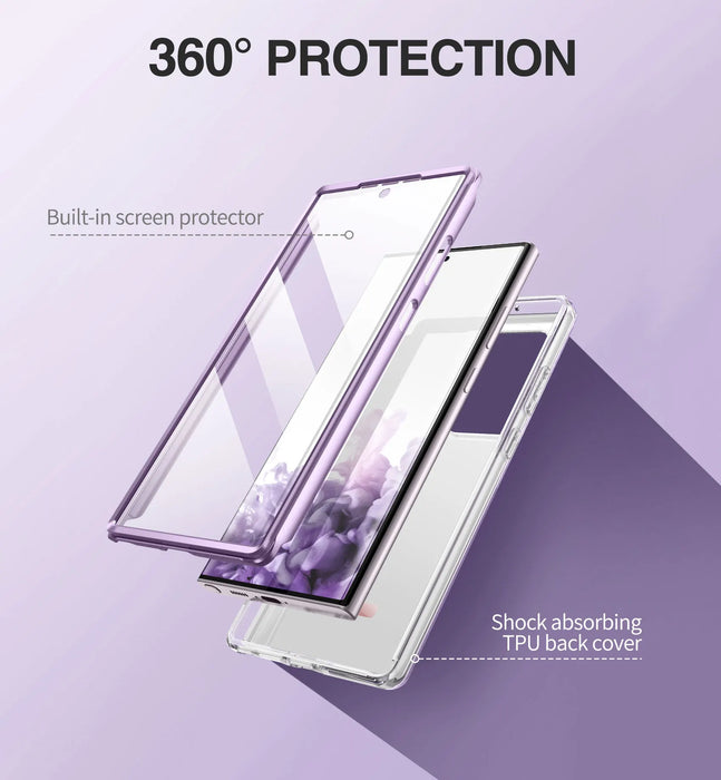 For Samsung Galaxy S23 Ultra 6.8 Inch Dual-Layer Protection Shockproof Rugged Bumper Case With Built-In Screen Protector