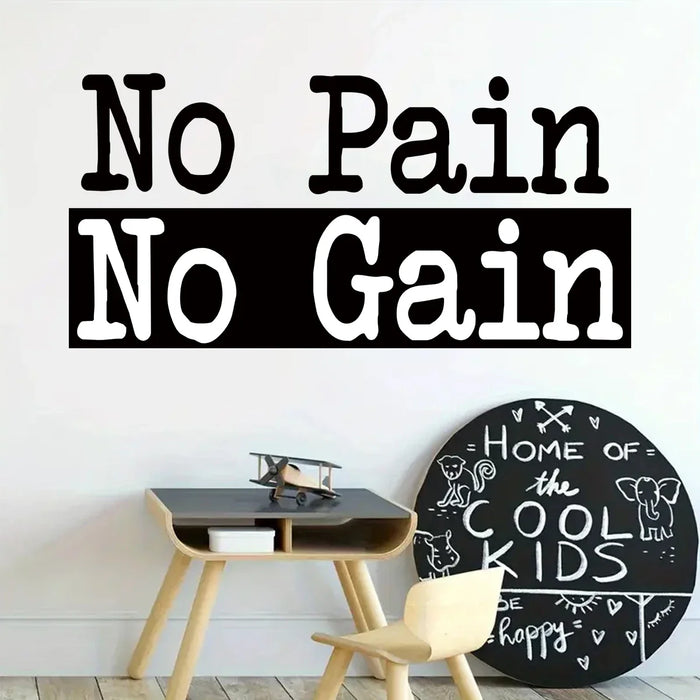 1 No Pain No Gain Wall Sticker For Gym Or Study Room Decor
