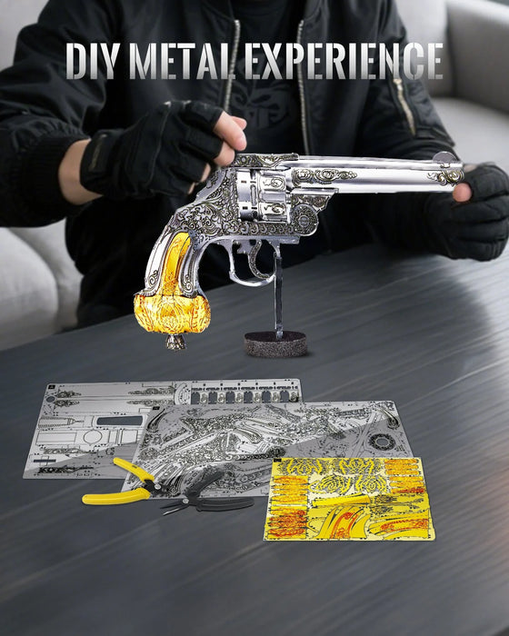 Metal Revolver Puzzle Kit For Family Fun