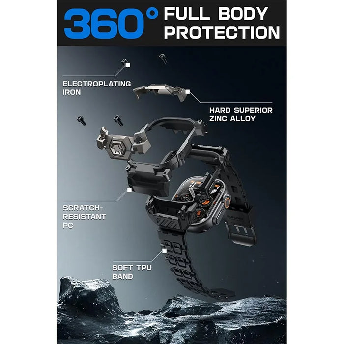 For Apple Watch Ultra 2 / 1 49Mm 2024 / 2023 / 2022 Ub Ore Rugged Sport Men Bumper Case With Adjustable Strap Band