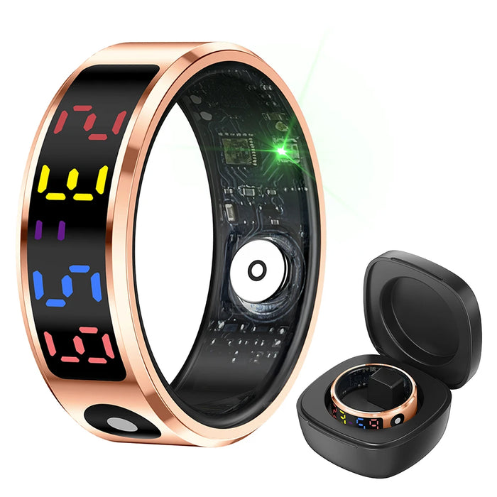 R12 Smart Ring With Display Screen And Touch Heart Rate Blood Oxygen Monitor Ring Tracker Monitor Fitness Ring For Android Ios