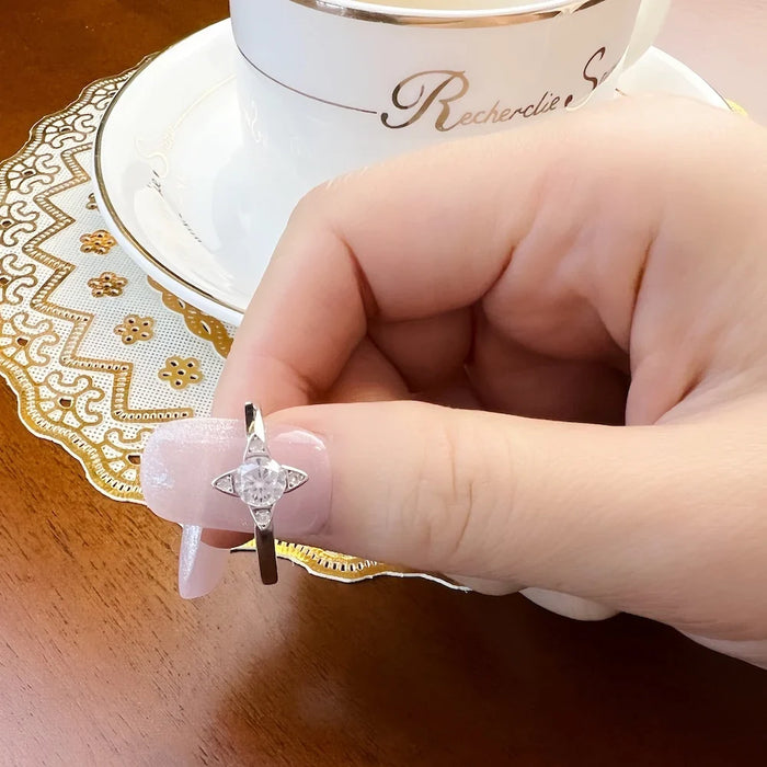 925 Sterling Silver Star Stackable Ring Europe Style Fine Jewerly For Women Romantic Gift