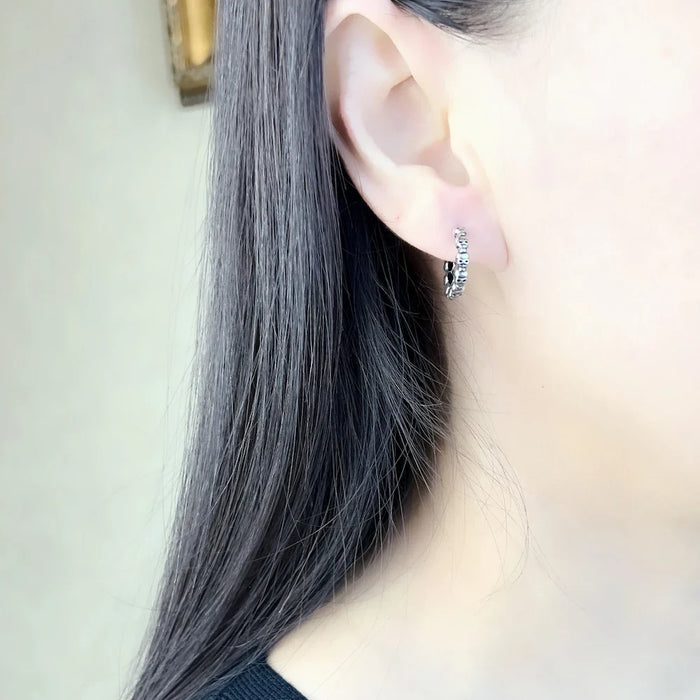 925 Sterling Silver Creole Skulls Hinged Hoop Earrings Punk Style Jewelry For Men And Women