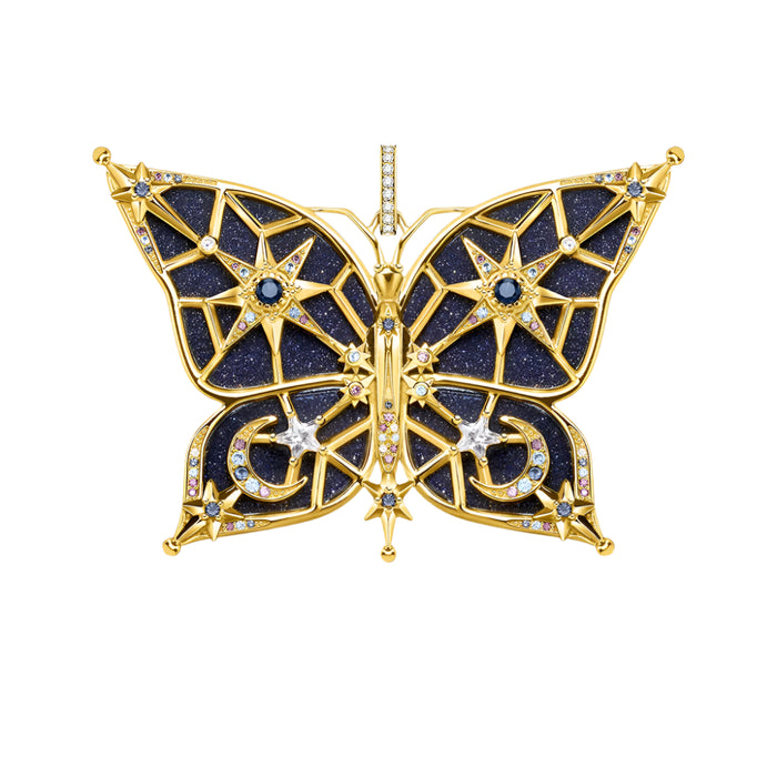 925 Sterling Silver Boho Butterfly Star & Moon Pendant Summer Jewelry Gift For Women