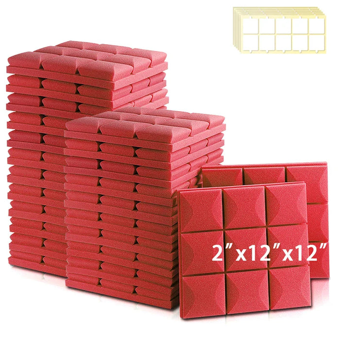 6 / 12 / 24 Pack Soundproof Acoustic Foam Panels For Music Studio Home Insulation Door Wall Decals