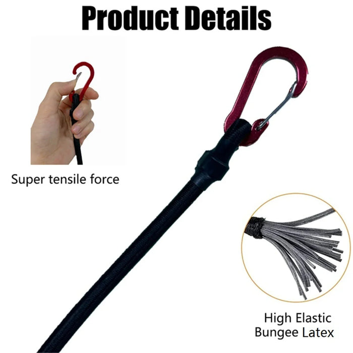 Strong Bungee Cord With Carabiner Hooks For Camping