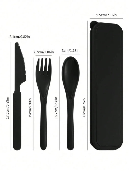 Reusable Cutlery Set For School Outdoor Camping Office 1 Piece Plastic Knife Fork & Spoon