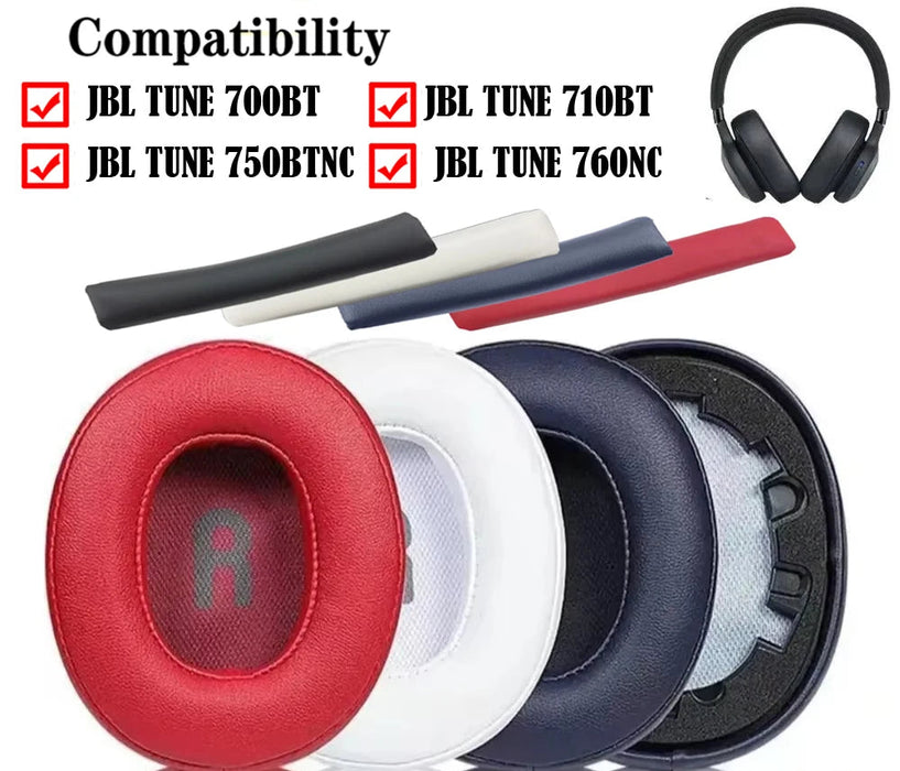 Pair of Replacement Ear Pads For Jbl Tune 700Bt / 710Bt / 720Bt / 700Btnc / 750Bt / 760Bt Headphones Earmuffs Headband Cushions