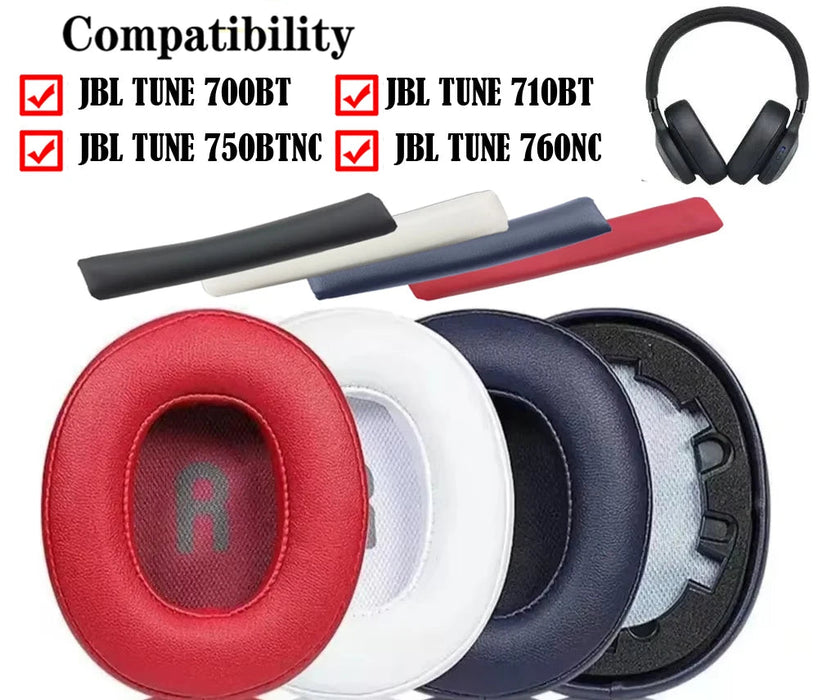 Pair of Soft Foam Earpads For Jbl Tune 700Bt / 710Bt / 750Btnc Headphones