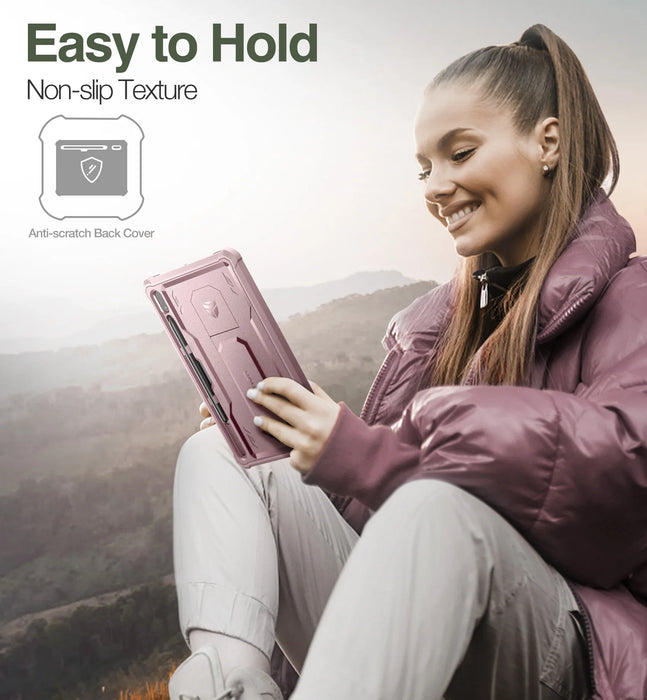 For Samsung Galaxy Tab S7 S8 Heavy Shockproof Full-Body Rugged Case With Built-In Screen Protector With S Pen Holder