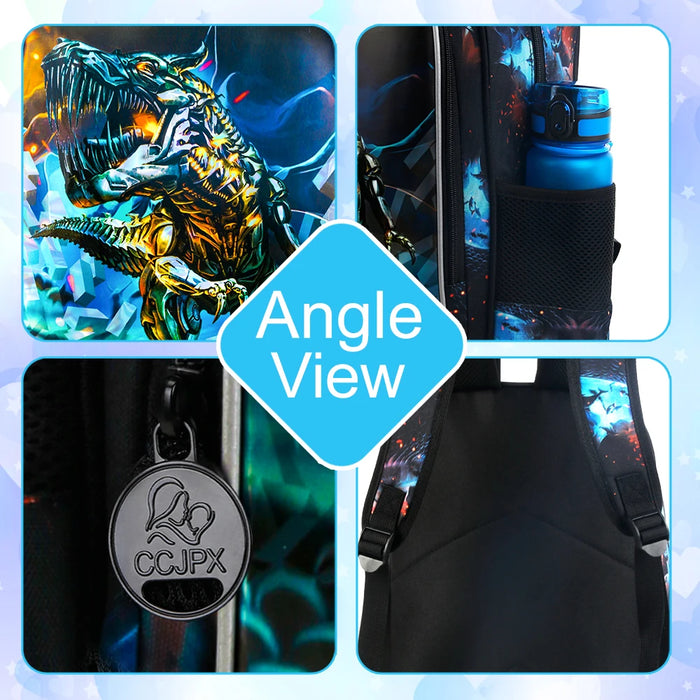 Water Resistant Dinosaur Backpack Set For Boys 16 Inch Inch