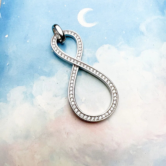 925 Sterling Silver Large Infinity Summer Pendant Trendy Gift For Women