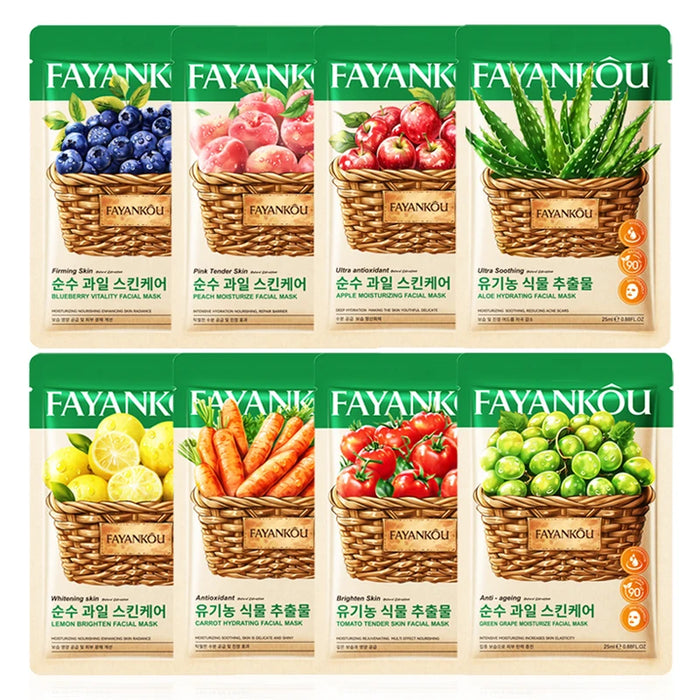 8 Piece Fayankou Fruit Face Masks Hydrating & Anti Aging