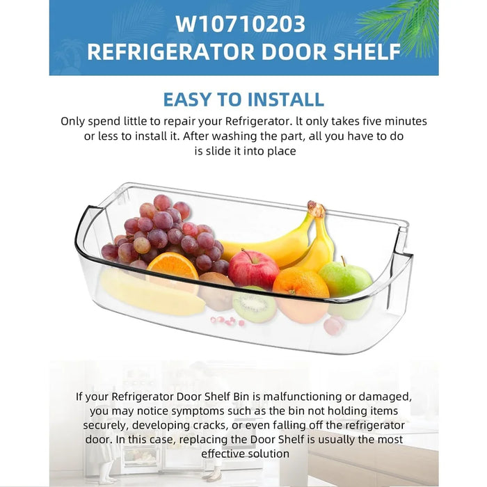 W10710203 Refrigerator Door Bin Fit For Whirl-Pool Ken-More Refrigerators Right Side Bin W10710203 W10451871 Ap6023888