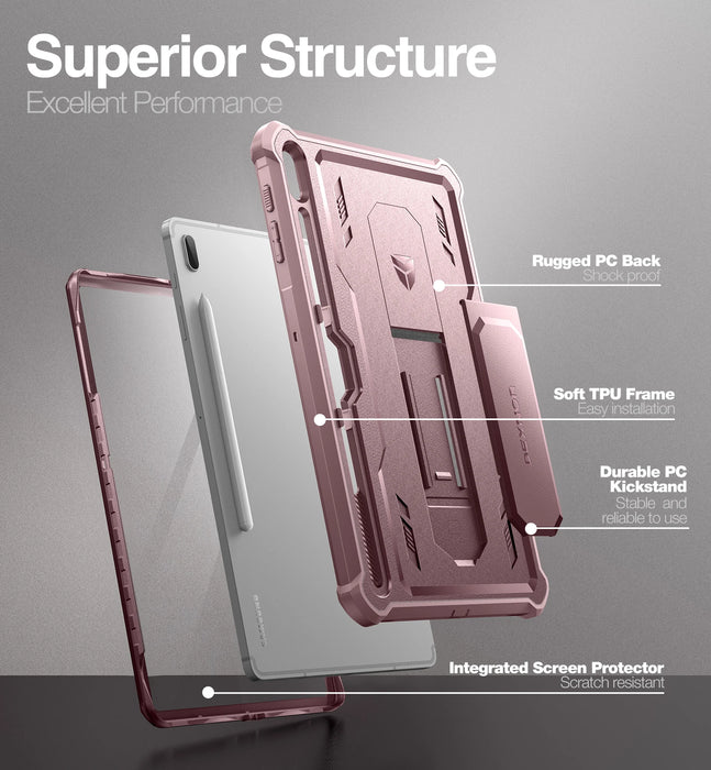 For Samsung Galaxy Tab S8+ S7+ Heavy Duty Shockproof Full Body Protective Case With Built-In Screen Protector & Pen Holder