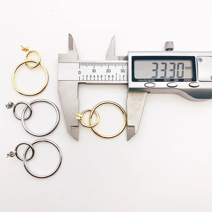 925 Sterling Silver Simple Circles Earrings Fine Jewelry For Women Autumn Collection