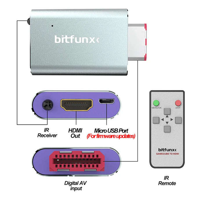 For Nintendo Gamecube Video Hdmi Adapter Digital Av To Hdmi Gc2Hdmi