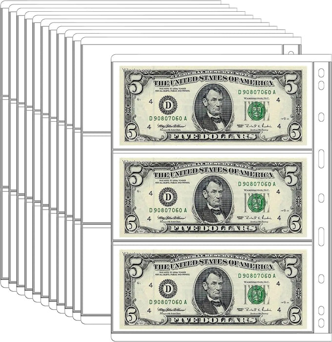 200 Pocket Coin Collection Book 30 Sleeve Paper Money Display Case