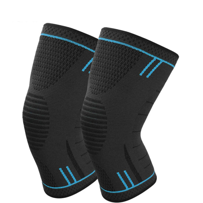 Pair of Breathable Compression Knee Support Sleeve Gym & Sports Protector