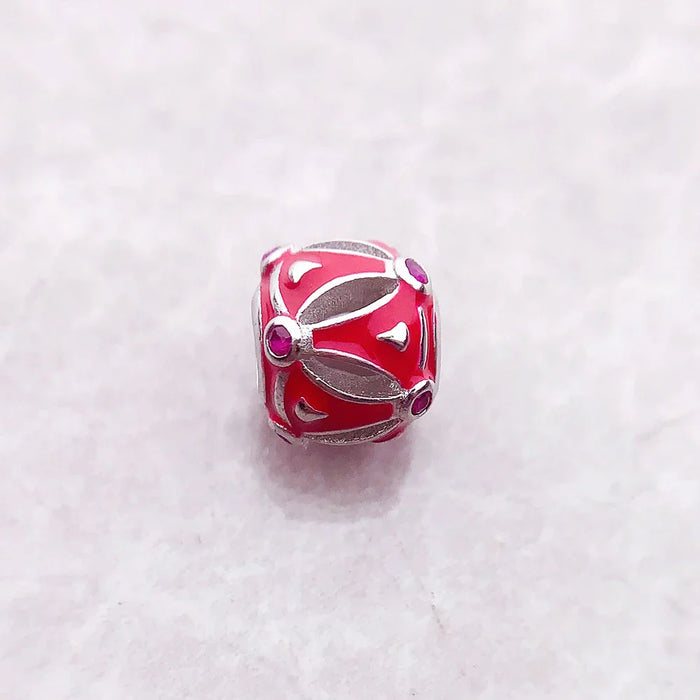925 Sterling Silver Red Scale Beads Charm For Europe Karma Bracelets