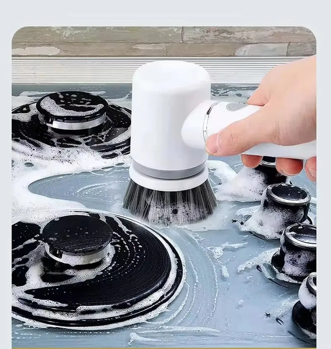 Rechargeable Electric Spin Scrubber With 6 Brush Heads For Cleaning Bathrooms Kitchens And Floors