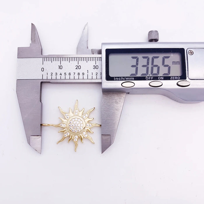 925 Sterling Silver Sun Star Cz Pave Pendant Fine Jewelry For Men & Women