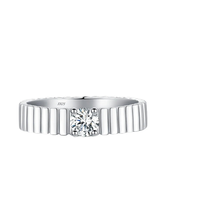 925 Sterling Silver D Colour Moissanite Ringwide Stackable Band For Women