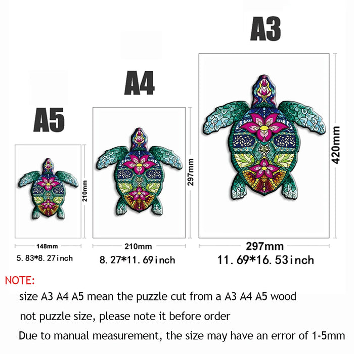 Wooden Turtle Jigsaw Puzzle For Family Fun And Learning