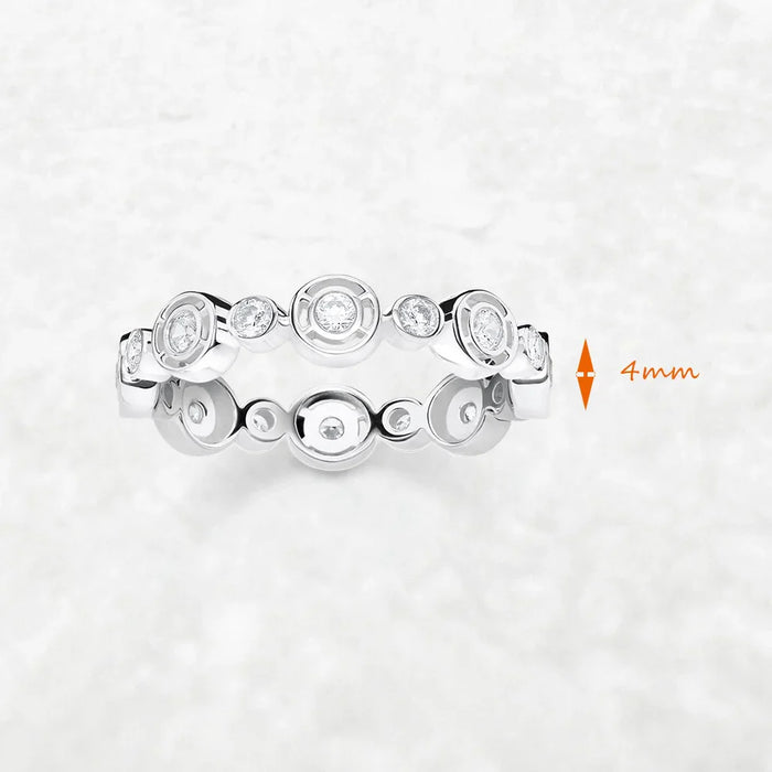 925 Sterling Silver Round White Stone Ring Fine Jewelry For Women Trend