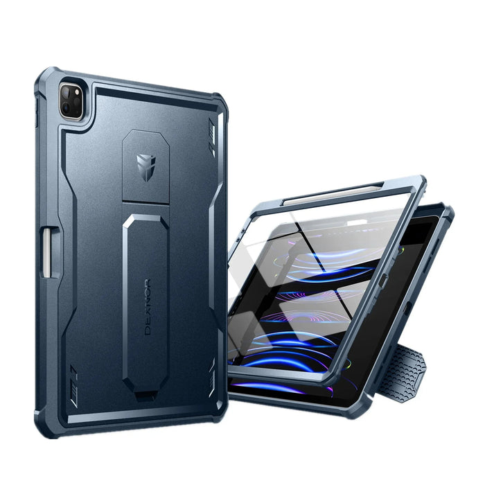 For Ipad Pro 12.9 Case Heavy Duty Shockproof Full Body Protective Case With Pen Holder & Built In Screen Protector