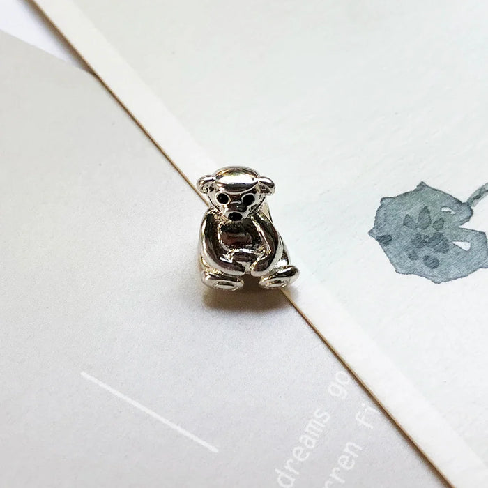 925 Sterling Silver Teddy Bear Beads Cute Summer Charm For European Jewelry Fits All Bracelets Perfect Gift For Women And Men