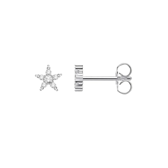 925 Sterling Silver Star Stud Earrings Chic Gift For Women