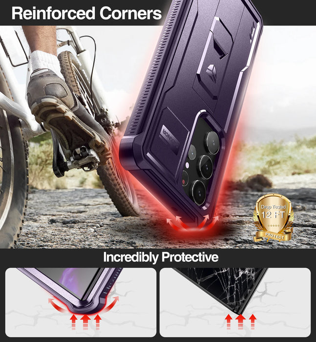 For Samsung Galaxy S23 Ultra Full Body Heavy Duty Military Grade Protection Case With Built-In Screen Protector And Kickstand