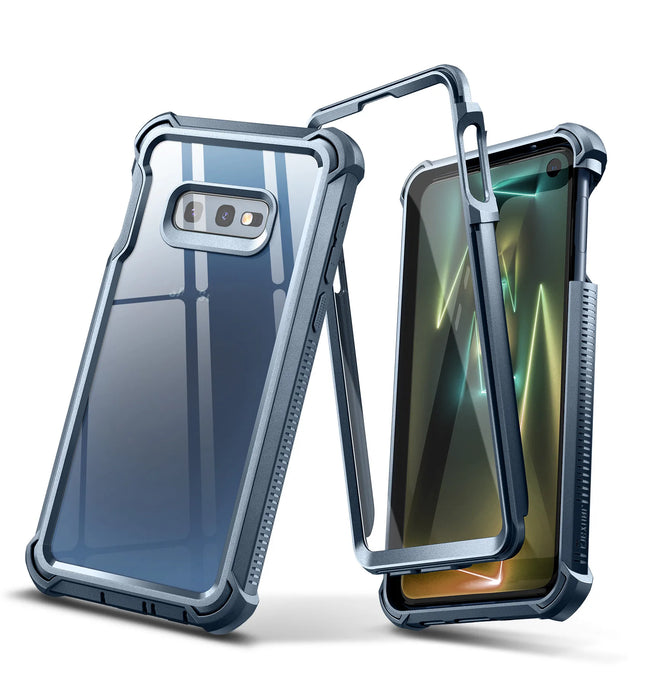 For Samsung Galaxy S10E Clear Rugged Full Body Protective Shockproof Hard Defender Dual Layer Heavy Duty Bumper Case