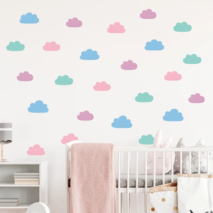 Colourful Cartoon Cloud Wall Stickers For Kids Room Decor