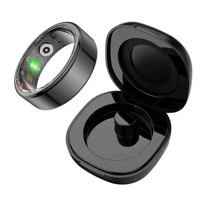 Unisex Smart Ring With Charging Case - 39 Days Battery Health Monitor 5Atm Waterproof