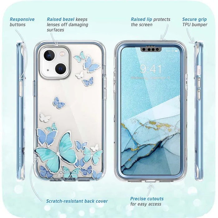 For Iphone 14 2022 / For Iphone 13 2021 6.1 Inch Cosmo Slim Full-Body Protective Case With Built-In Screen Protector