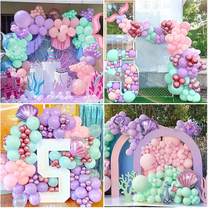 120Pcs Pink Mermaid Balloon Garland Arch Set Wedding Birthday Party Anniversary Graduation Decoration