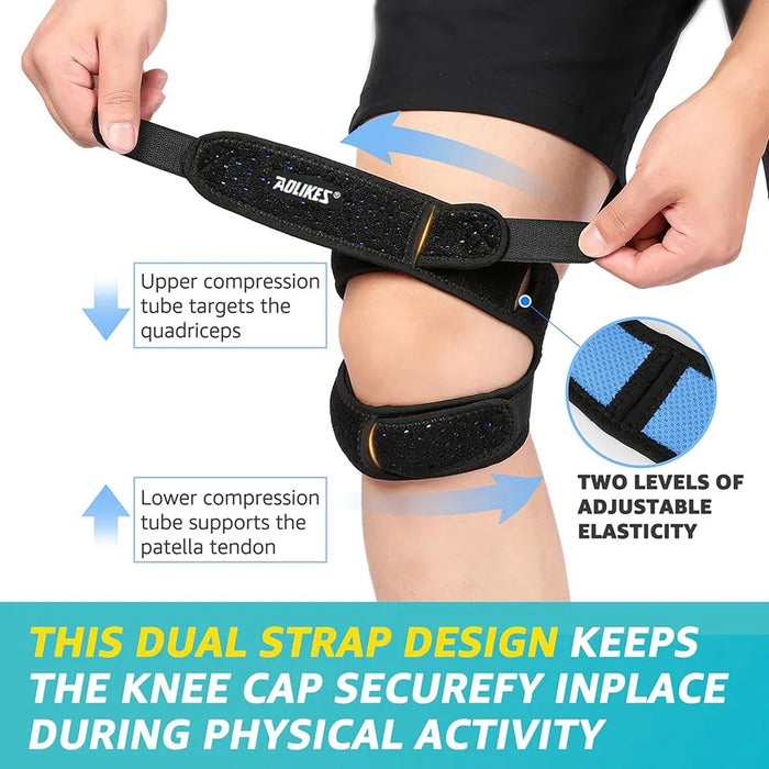 Knee Strap For Pain Relief Dual Patella Brace For Running Tennis Arthritis Tendonitis