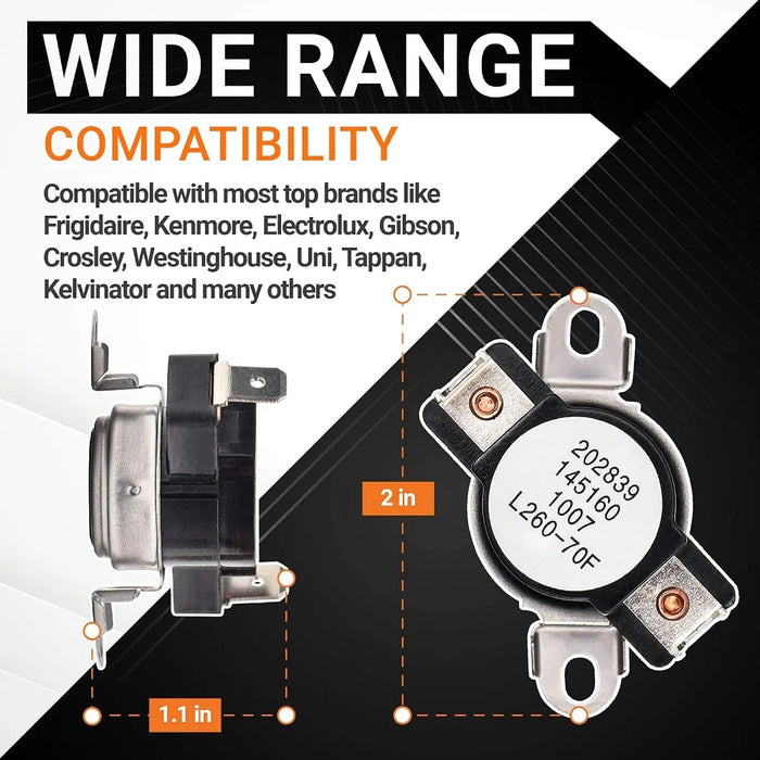 3204267 Dryer Safety Thermostat For Frigidaire Kenmore Electrolux Dryer 508516 73204267 Ap213147