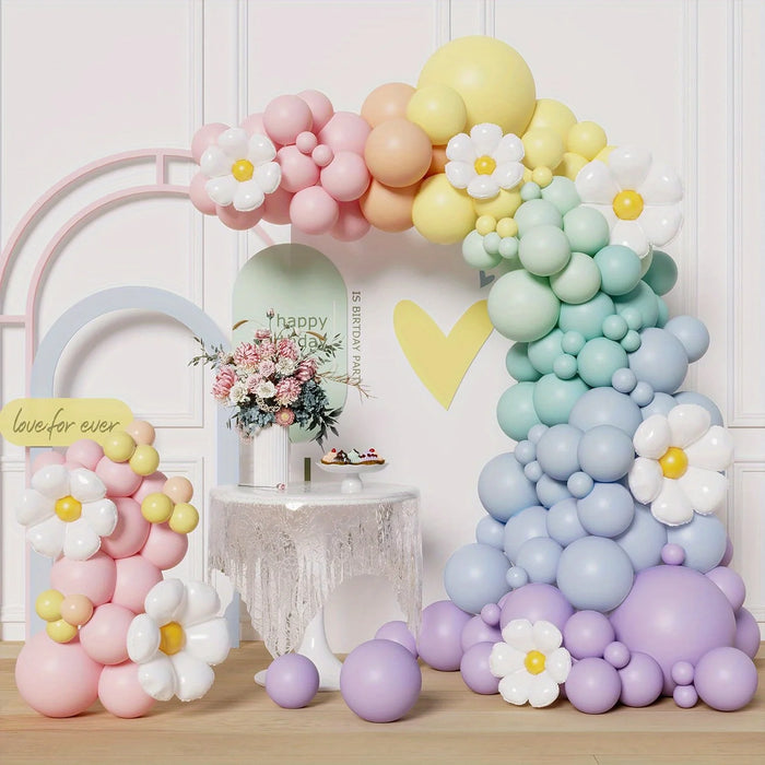 149Pcs Daisy Balloon Garland Set - Fall Bright Colours For Weddings Birthdays Etc. - Easy To Set Up Reusable Party Decorations