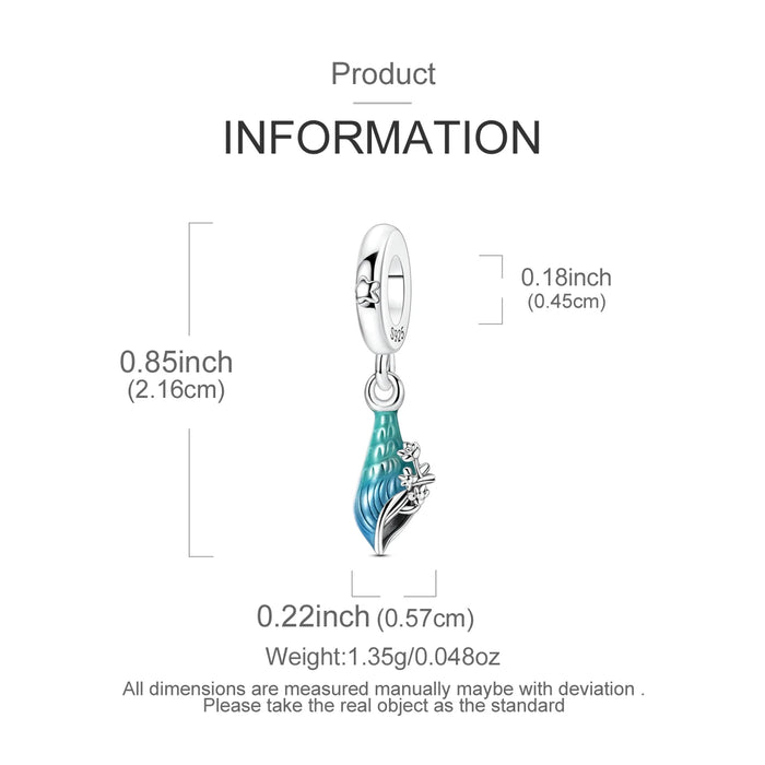 925 Sterling Silver Conch Blossom Pendant Fits Bracelets & Necklaces Diy Gift For Women