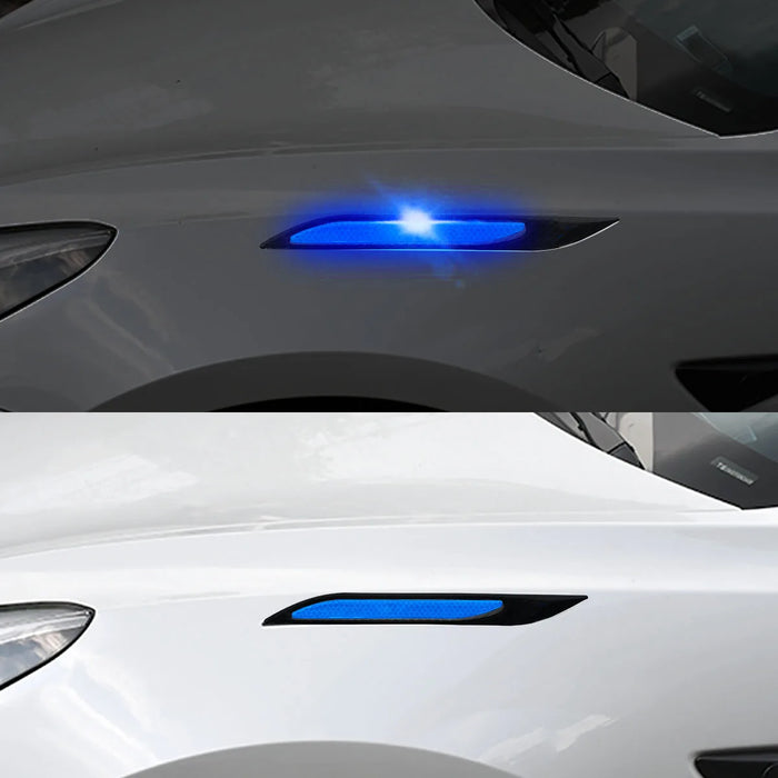 4Pcs Car Reflective Strips Carbon Fiber Bumper Protector Auto Safety Warning Sticker Anti-Scratch Tape Auto Styling