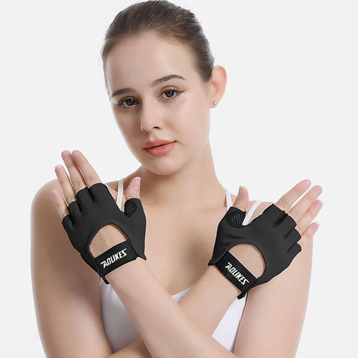 Breathable Fingerless Gym Gloves For Men & Women Training & Weightlifting