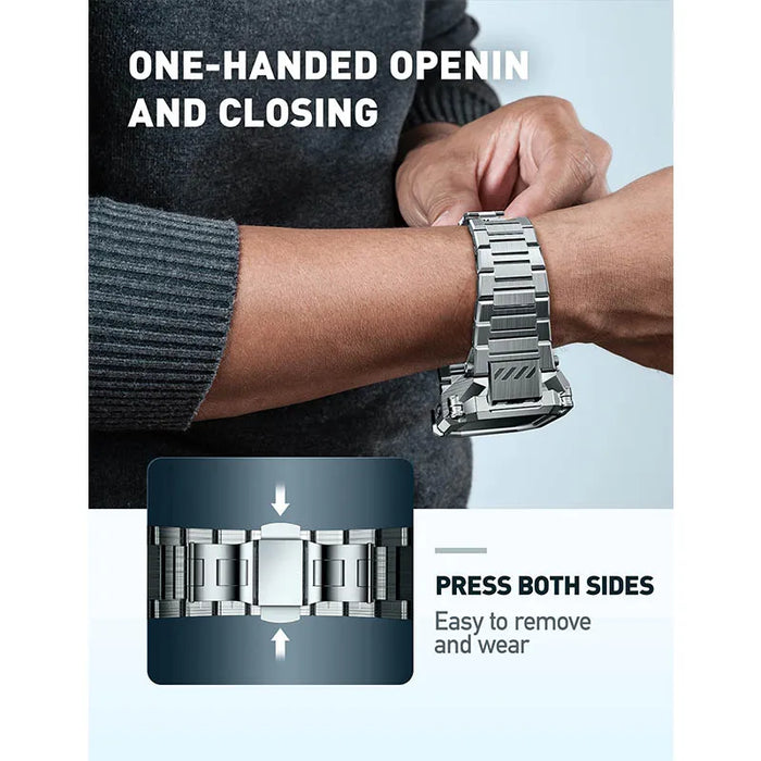 For Apple Watch 9 / 8 / 7 / 6 / 5 / 4 / Se2 / Se 45 / 44Mm Ub Steel Series Stainless Steel Metal Rugged Protective Case