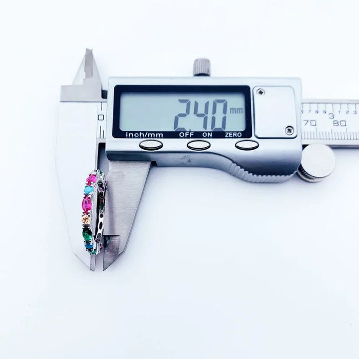 925 Sterling Silver Colourful Stones Royal Ring Europe Style Bridal Set