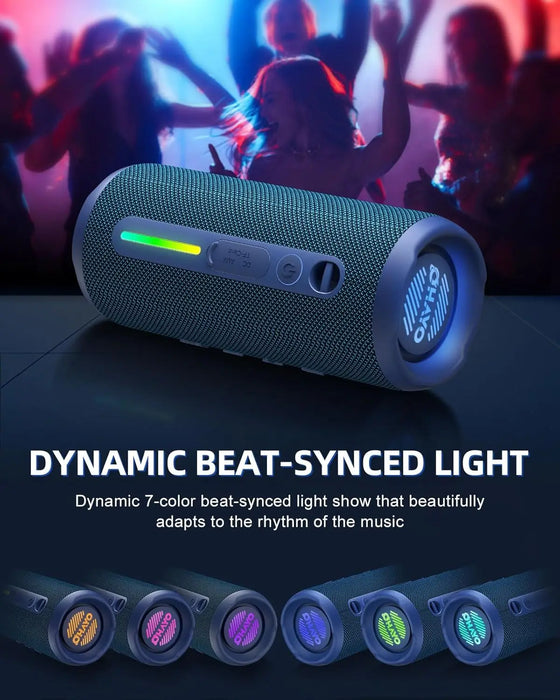 Waterproof Bluetooth Speaker With Lights 24W Stereo Sound