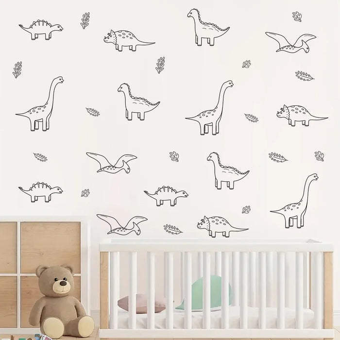 3 Piece Dinosaur Wall Sticker Set For Kids Room Decor