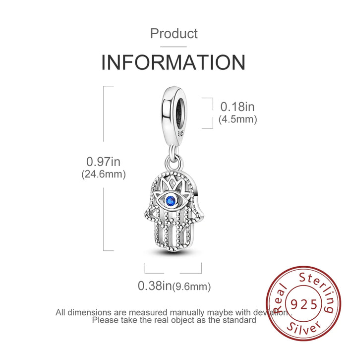 925 Sterling Silver Blue Dewdrop Eye Pendant Fits Jewelry Diy Gift For Women